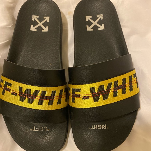Off-White Shoes - Off-White Men's Industrial Leather Slide Sandals